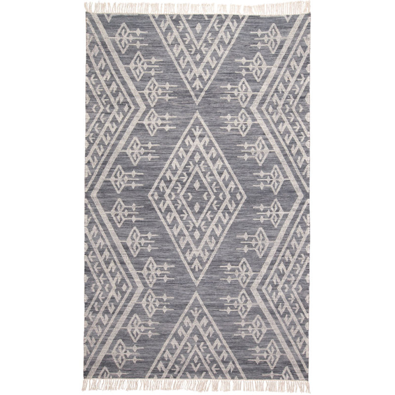 Kurtis Handwoven Flatweave Wool/Cotton Gray Area Rug AllModern